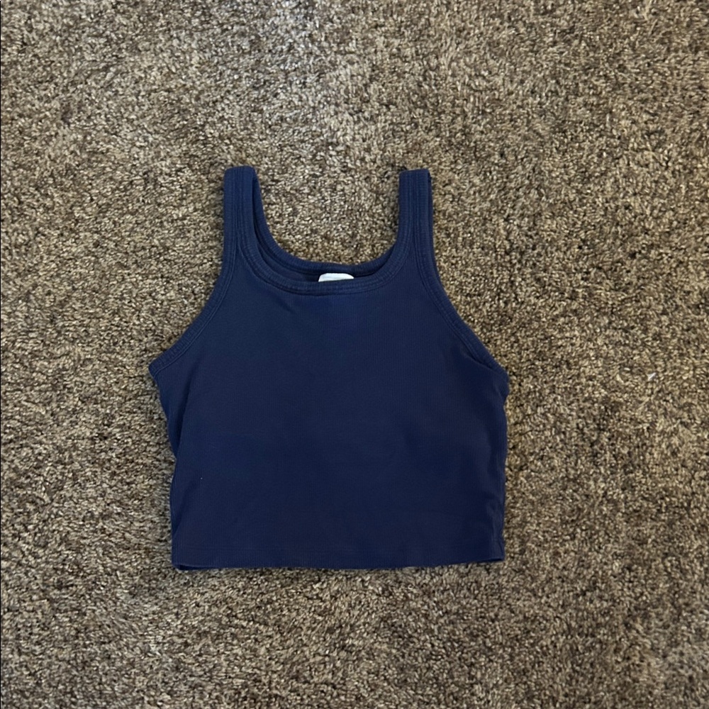 PINK Victoria's Secret Navy Ribbed Tank Crop